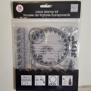 Me & My Big Ideas Holiday Clear Cling Stamps Kit Set of 16 Stamps NEW